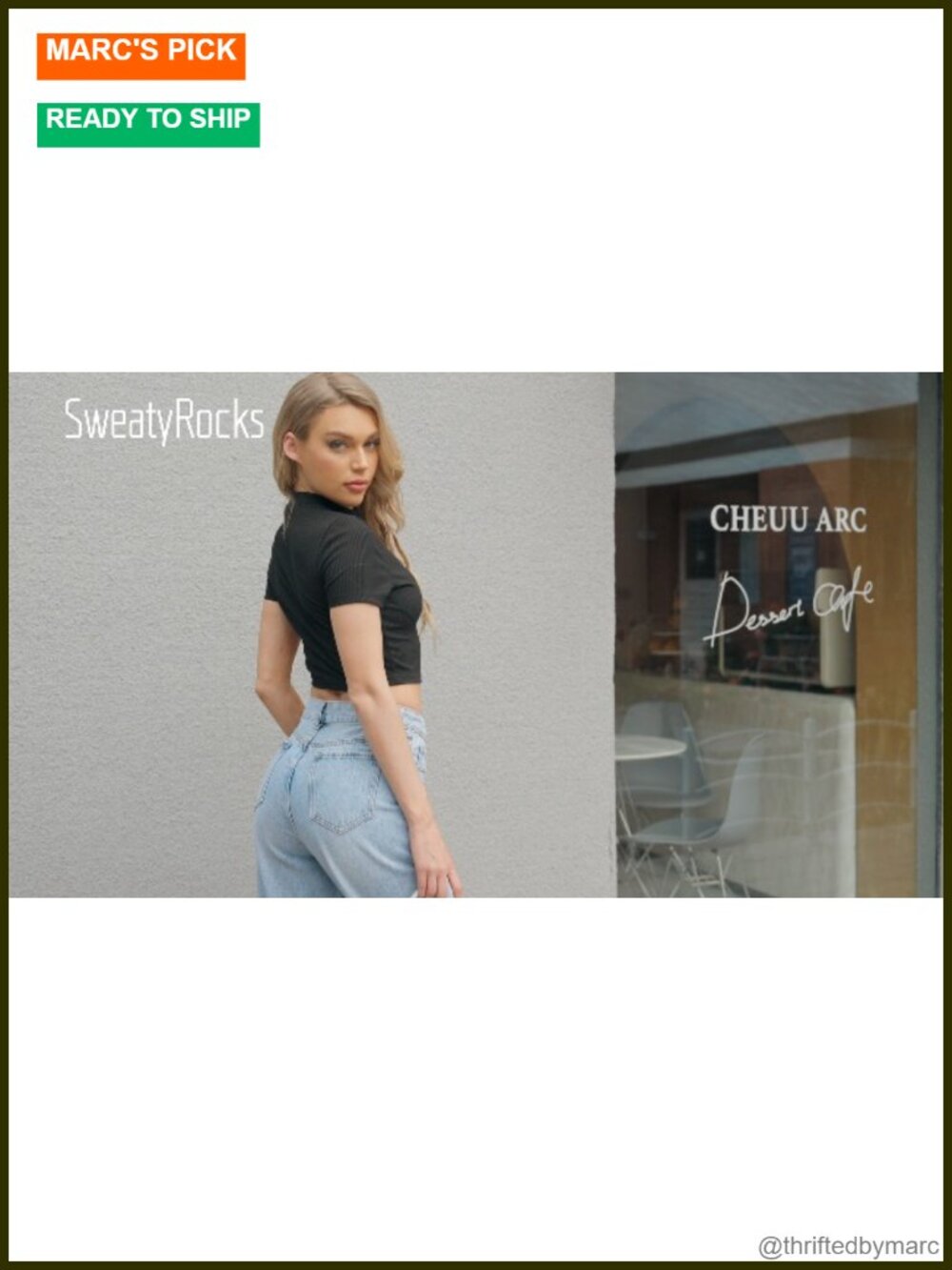 High Rise Ripped Cropped Straight Leg Denim Jeans - Picture 6 of 6